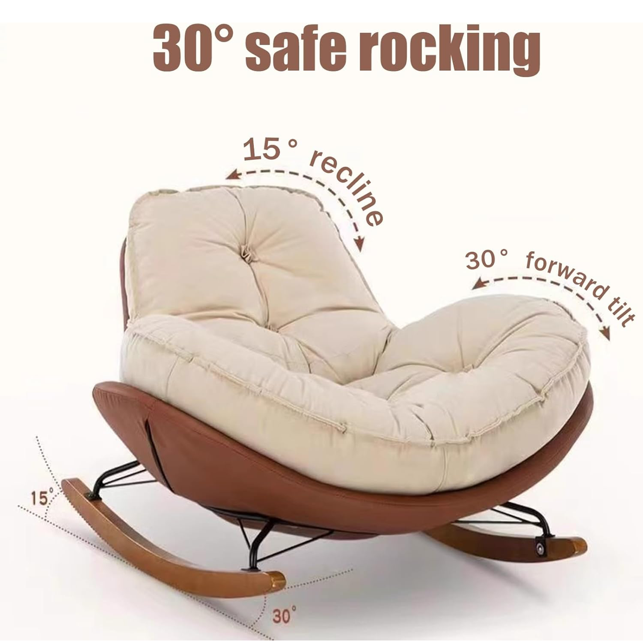 Fotoliu balansoar Cloud Rocker cu suport pentru picioare, cadru metalic