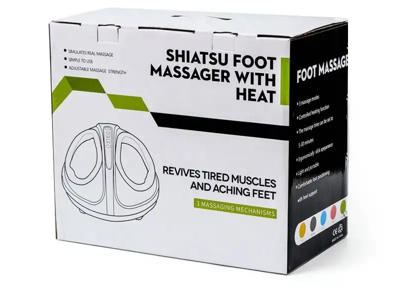 Aparat de masaj Shiatsu pentru picioare, afisaj LED, compresie aer cu incălzire, 3 Niveluri, ameliorarea durerii și tensiunii, picioare obosite, relaxarea mușchilor