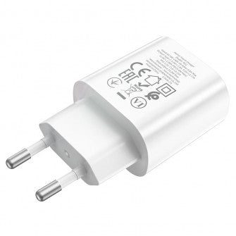 Incarcator retea HOCO, N22 PD25W Quick Charge, 25W, 1 X USB Tip-C, cablu Lightning, Alb