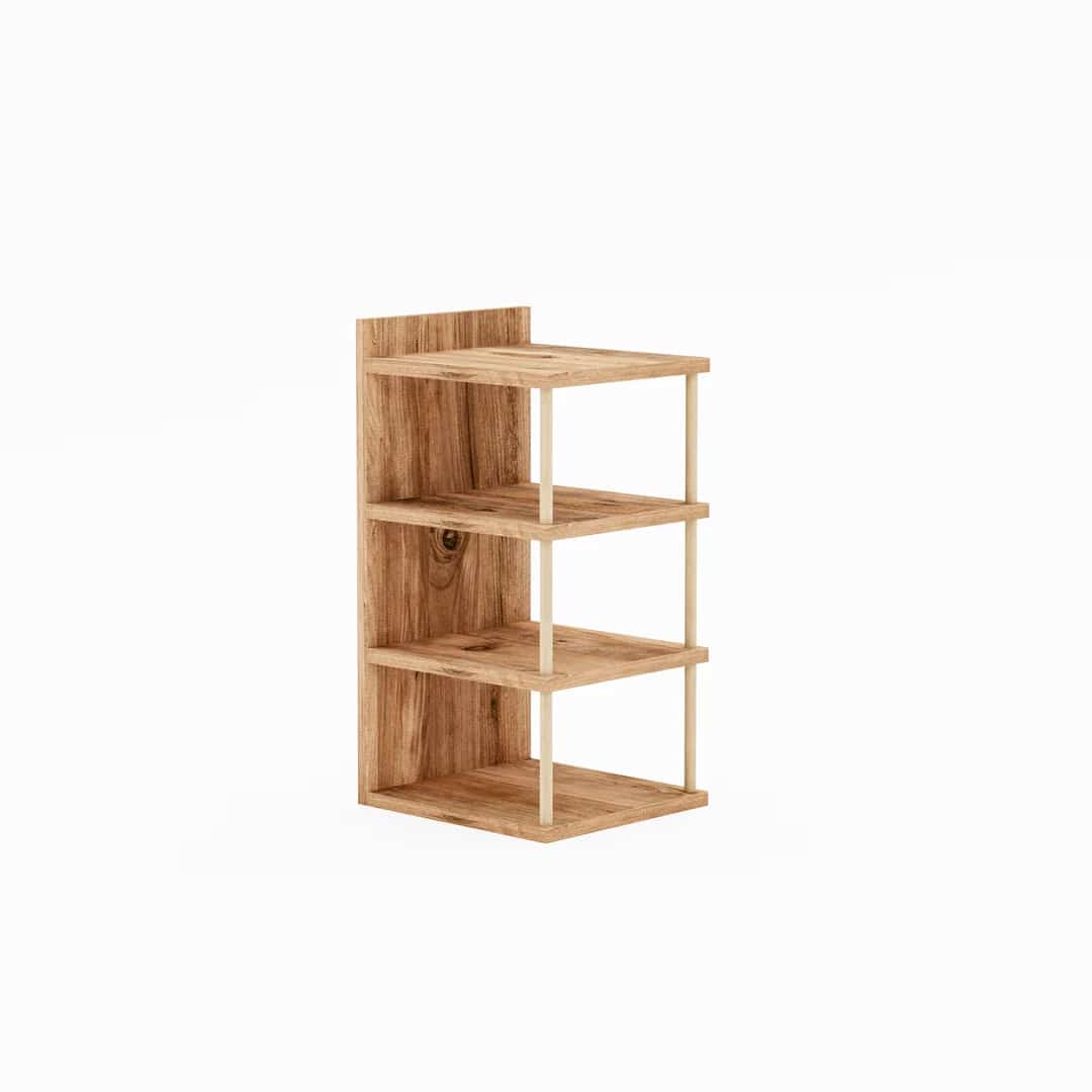 Organizator de pantofi cu 4 polițe din PAL melaminat, 60 x 29 x 30 cm