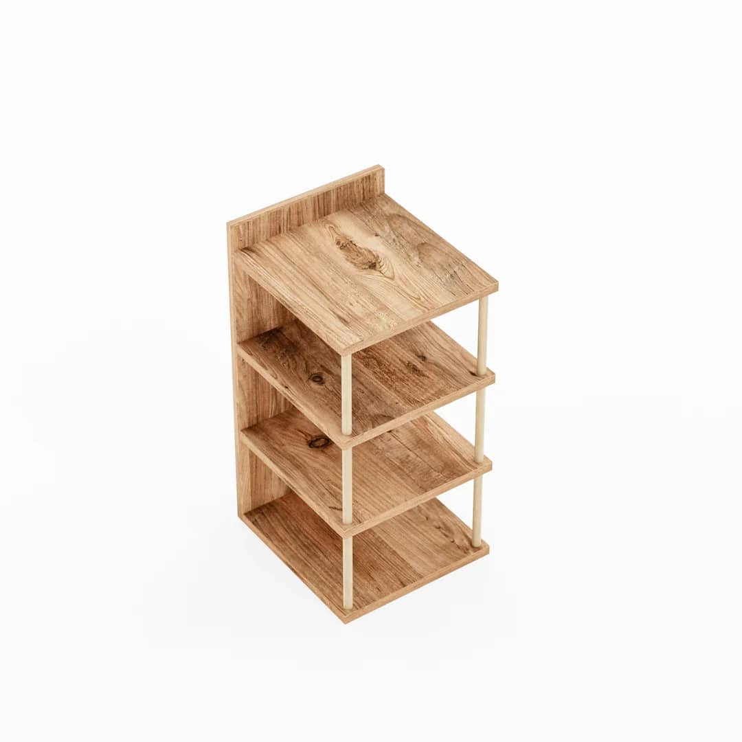 Organizator de pantofi cu 4 polițe din PAL melaminat, 60 x 29 x 30 cm