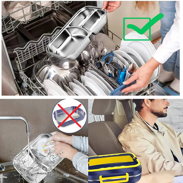 Caserola Electrica Portabila 1.5L, Incalzitor Alimente, Alimentare Casa + Auto, 19.8x11.6x26.8 cm