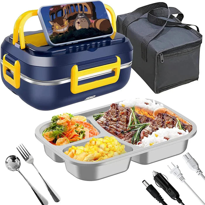 Caserola Electrica Portabila 1.5L, Incalzitor Alimente, Alimentare Casa + Auto, 19.8x11.6x26.8 cm