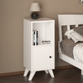 Noptiera Corfu compacta cu sertar si raft, noptiera dormitor 78 x 34 x 30 cm, PAL melaminat 18 mm clasa E1, design minimalist ideal pentru dormitoare mici, montaj rapid fara unelte speciale, stil modern scandinav