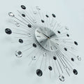 Ceas de perete 55 cm argintiu – design elegant cu margele acrilice, mecanism quartz silentios