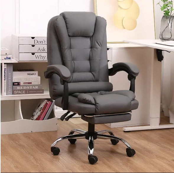 Scaun de Birou Ergonomic Directorial, Piele Ecologică, Recliner și Suport pentru Picioare