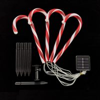 Set 4 Acadele decorative luminoase pentru craciun, pentru exterior, incarcare solara, 20 cm - imagine 3