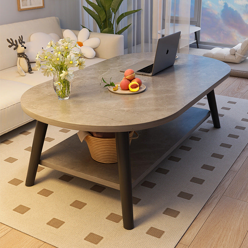 Masuta cafea ovala pentru sufragerie, din lemn MDF, 4 picioare