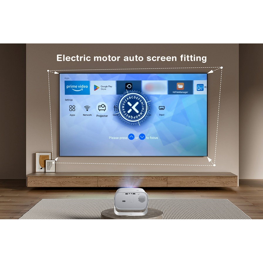 Proiector Smart MG50 PRO – Android 12.0, 720P HD, 300 ANSI, 150” ecran, WiFi 6, Bluetooth 5.1, Google Assistant, Netflix TV