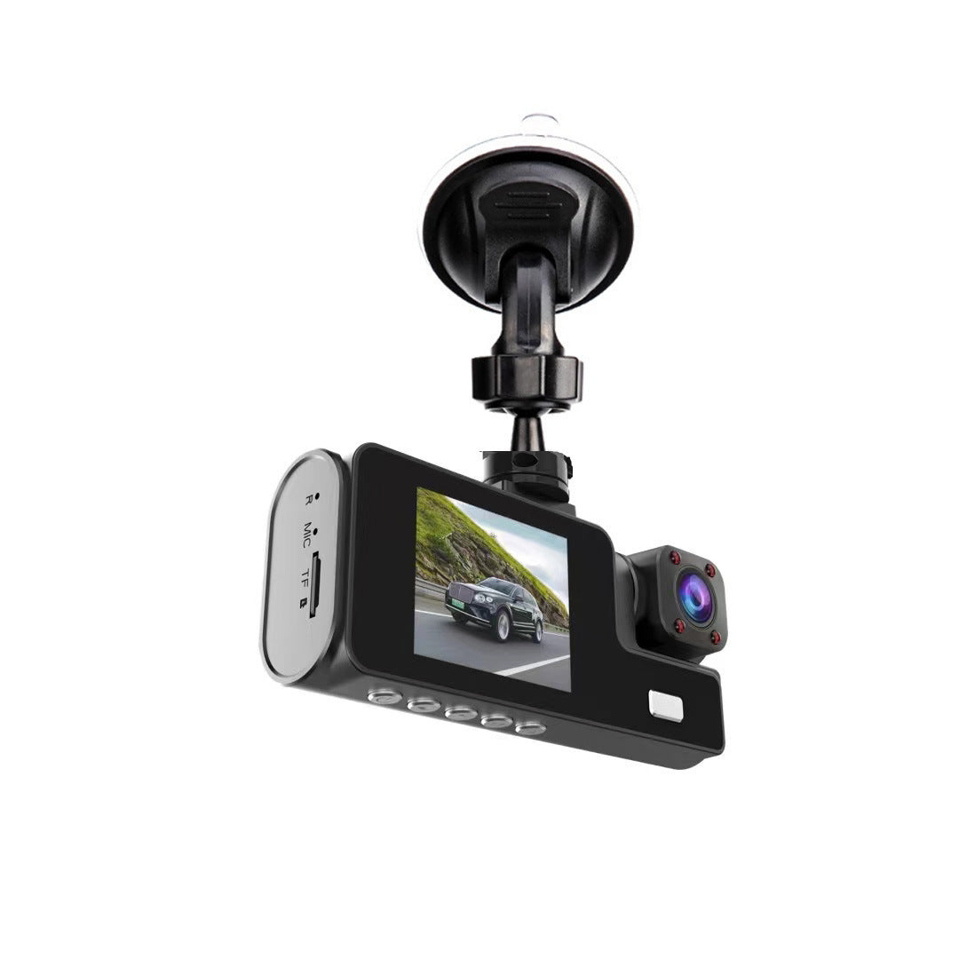 Camera auto tripla FullHD, 3 camere-fata/spate/interior, ecran 2'', G Senzor