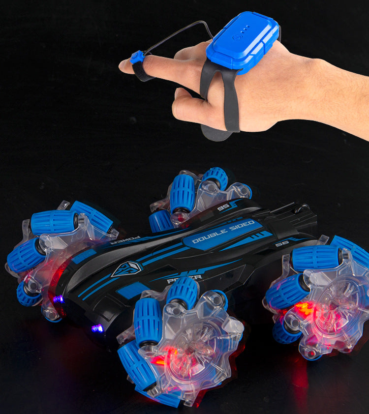 Masinuta de jucarie 4x4 cu control prin gesturi si telecomanda, off-road, fata dubla, lumini LED