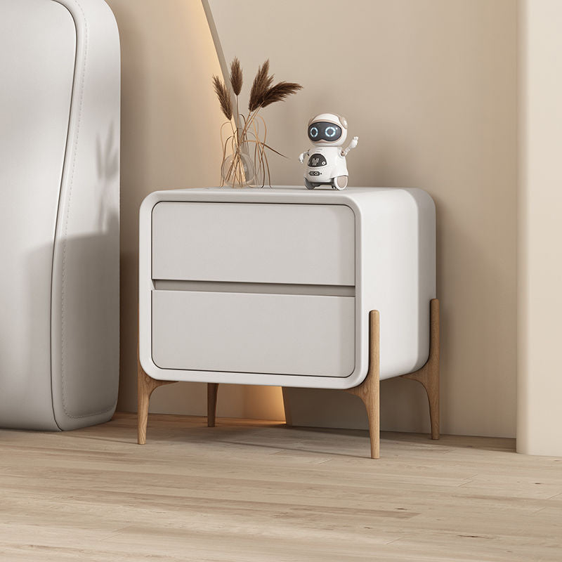 RESIGILAT - Noptiera moderna cu linii rotunjite si 2 sertare, 50x40x50cm