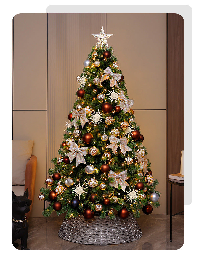 Brad artificial de Craciun decorat, luxos, cu 450 de ramuri dese, 150cm-180cm