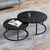 RESIGILAT - Set 2 masute rotunde de cafea cu efect de marmura, diametru 80/60 cm, blat MDF, cadru metalic