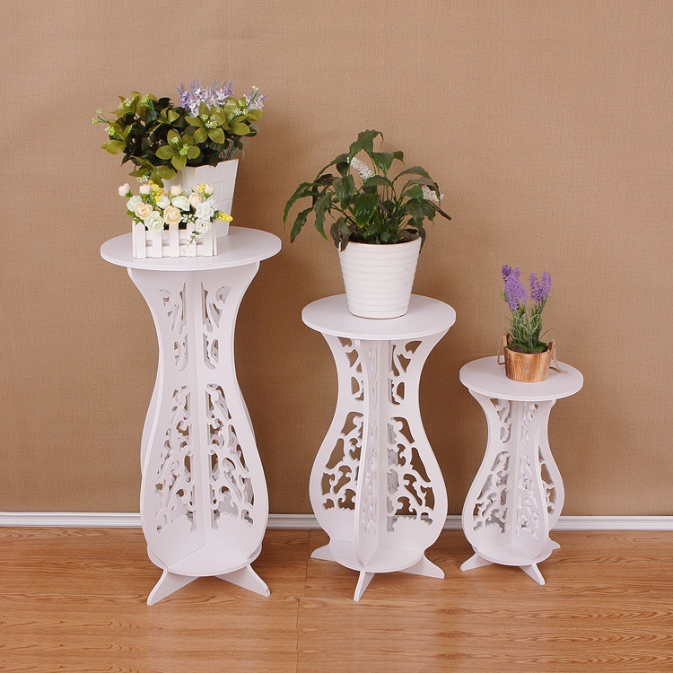 Set 3 masute decorative pentru ghivece de flori din PVC, 75/59/43 cm