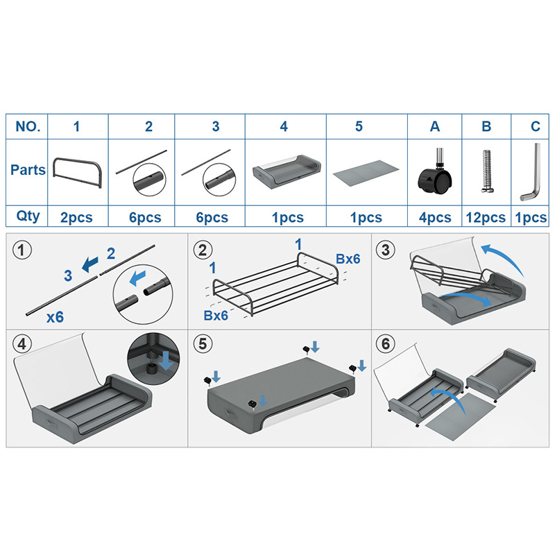Organizator haine pentru depozitare sub pat „ClearView” – cu roti si husa transparenta, 43L