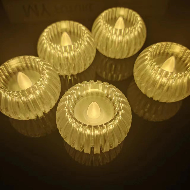 Set 12 lumanari LED, efect de flacara reala, lumina alb cald, 2.9x2.5cm