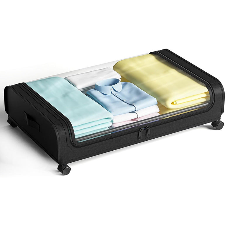 Organizator haine pentru depozitare sub pat „ClearView” – cu roti si husa transparenta, 43L