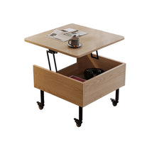 Masuta de cafea cu blat rabatabil, spatiu de depozitare si roti pivotante, 55x55x48cm - imagine 6