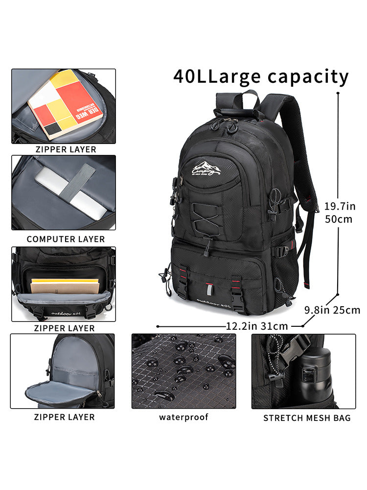 Rucsac drumetie impermeabil 40L, 50x31x25 cm, cu buzunar laptop si bretele ventilate