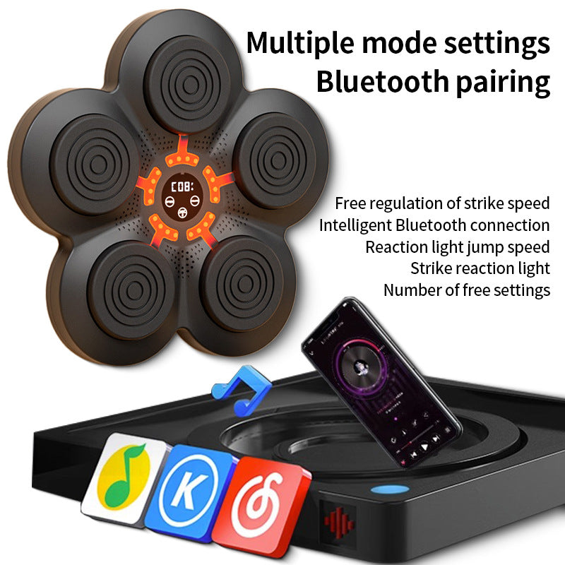 Aparat inteligent de box pentru antrenare reflexe, sincronizare Bluetooth, difuzor stereo, Negru