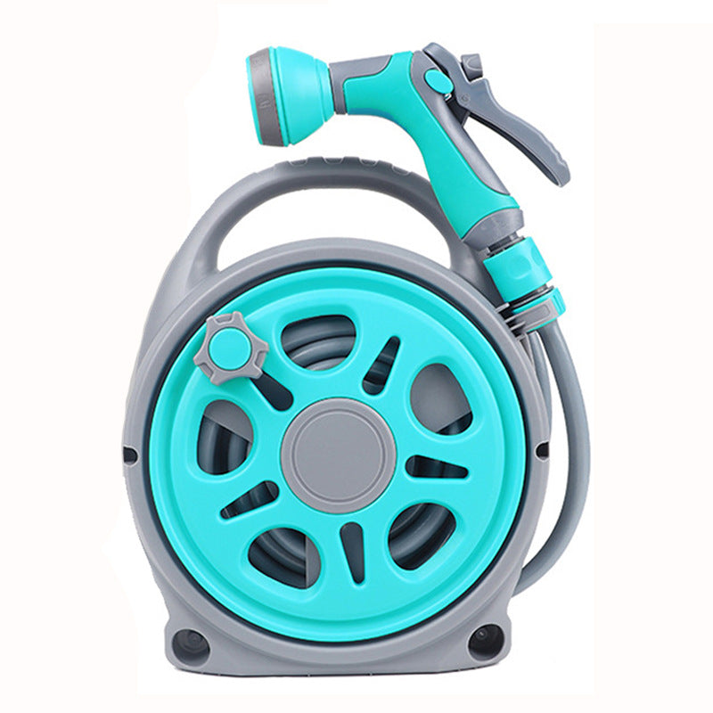 Furtun retractabil 20m cu tambur, pistol 6 jeturi, cap spumare, conectori universali