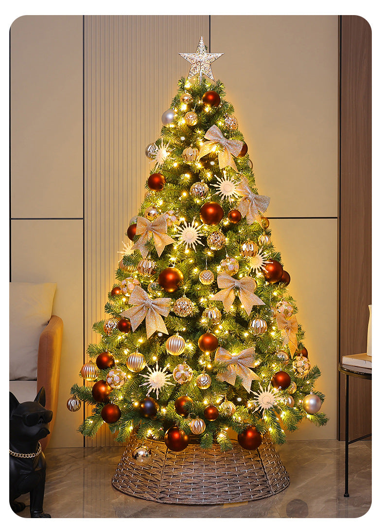 Brad artificial de Craciun decorat, luxos, cu 450 de ramuri dese, 150cm-180cm