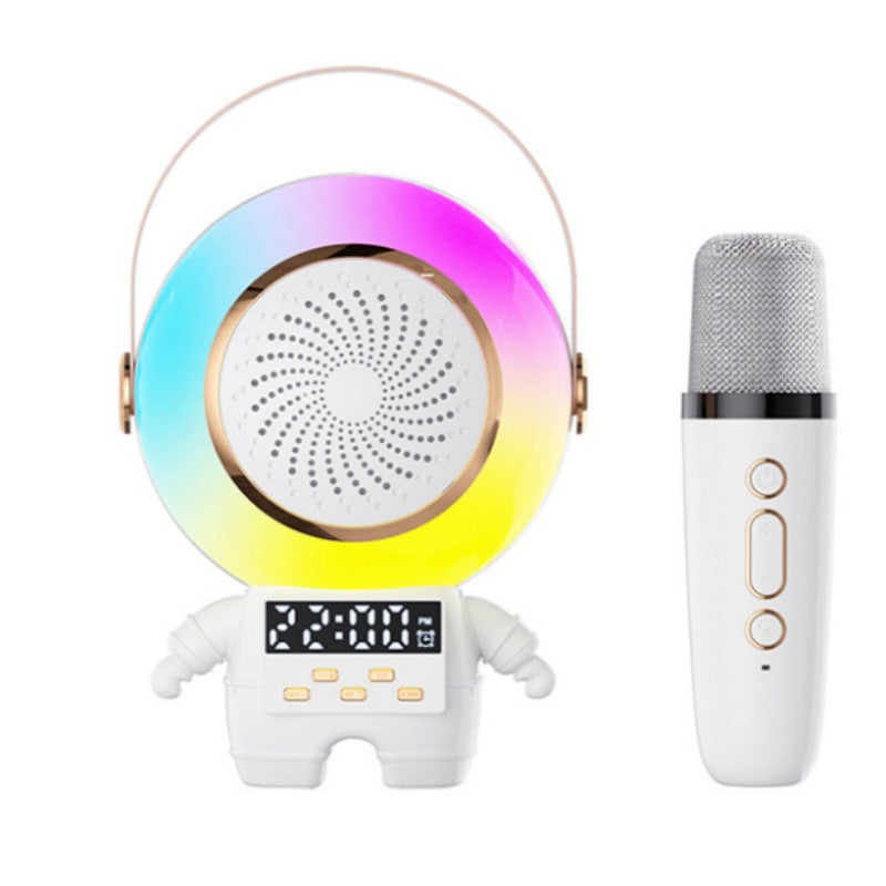 Boxa karaoke portabila cu 1 microfon wireless, Bluetooth, ceas si alarma