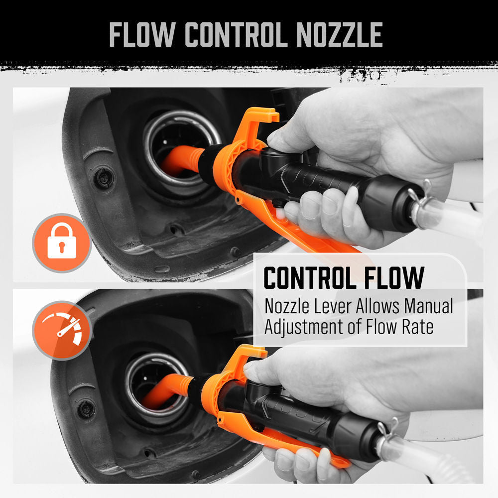Pompa electrica transfer lichide 97,7 cm – cu furtun 89,9 cm, alimentare pe baterii
