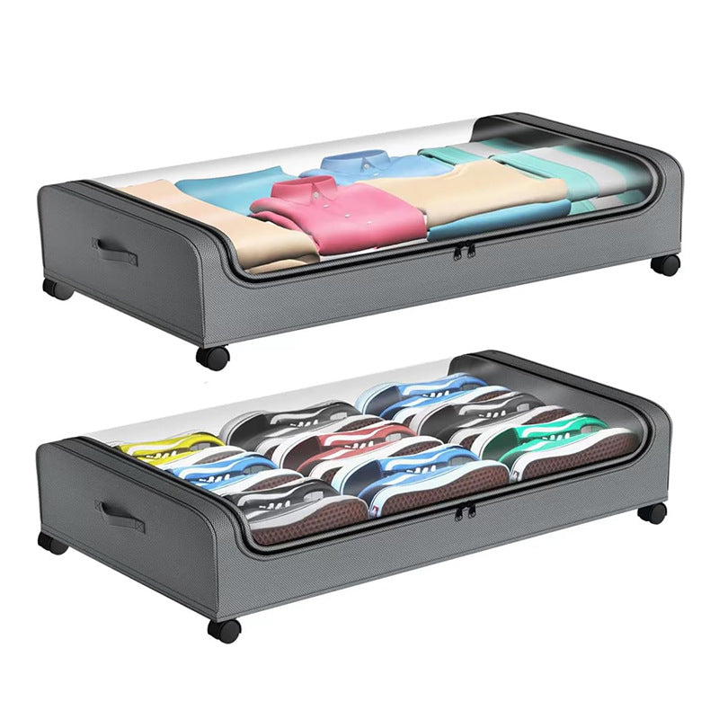 Organizator haine pentru depozitare sub pat „ClearView” – cu roti si husa transparenta, 43L