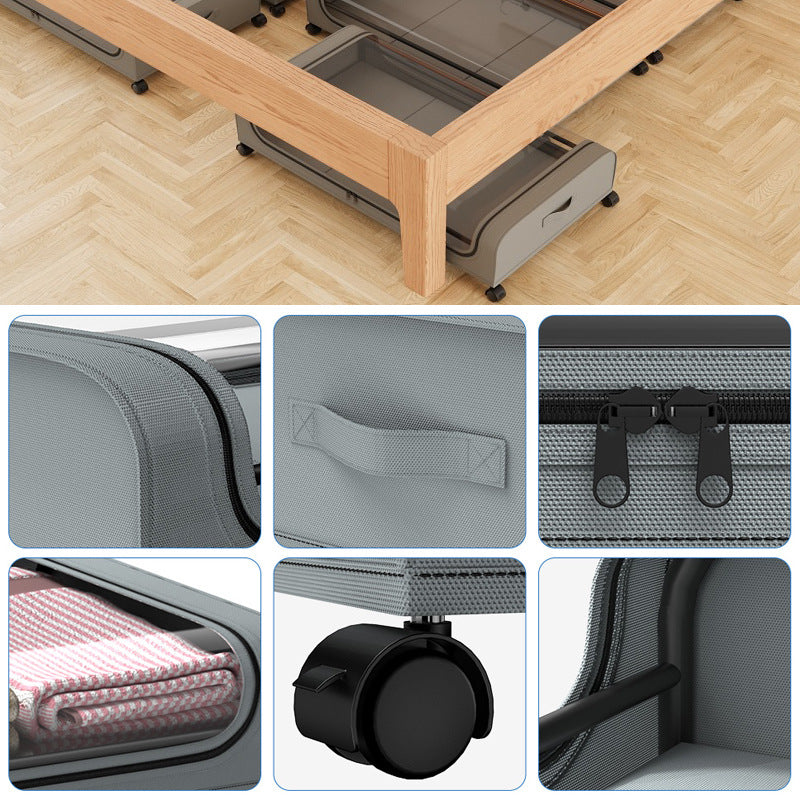 Organizator haine pentru depozitare sub pat „ClearView” – cu roti si husa transparenta, 43L