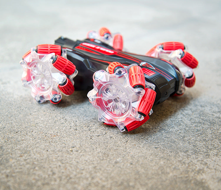 Masinuta de jucarie 4x4 cu control prin gesturi si telecomanda, off-road, fata dubla, lumini LED