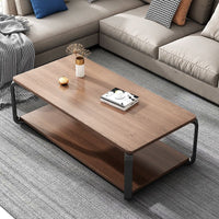 Masuta de cafea cu raft de depozitare, stil italian, 110x60x43cm, blat MDF si cadru metalic - imagine 5