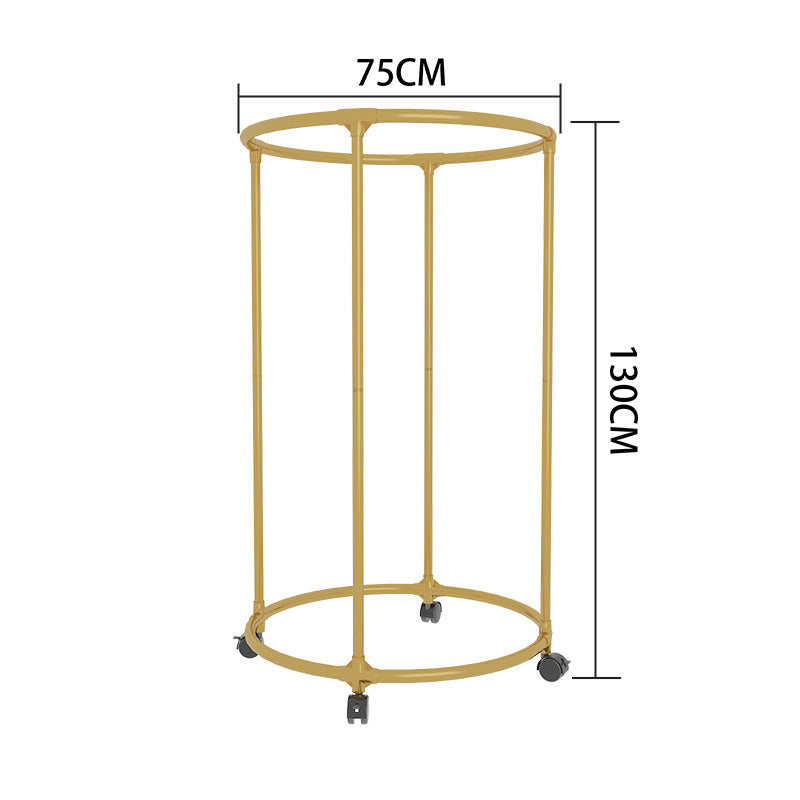 Suport rotund din oțel Inoxidabil pentru haine, cu roti, finisaj cromat, capacitate 40 kg