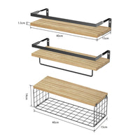 Set 3 polite decorative pentru living, baie sau bucatarie - imagine 2