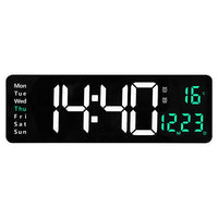 Ceas Digital de Perete cu Afișaj LED Mare 38.7cm – Dată, Temperatură, Alarmă, Ziua Săptămânii, Telecomandă Inclusă - imagine