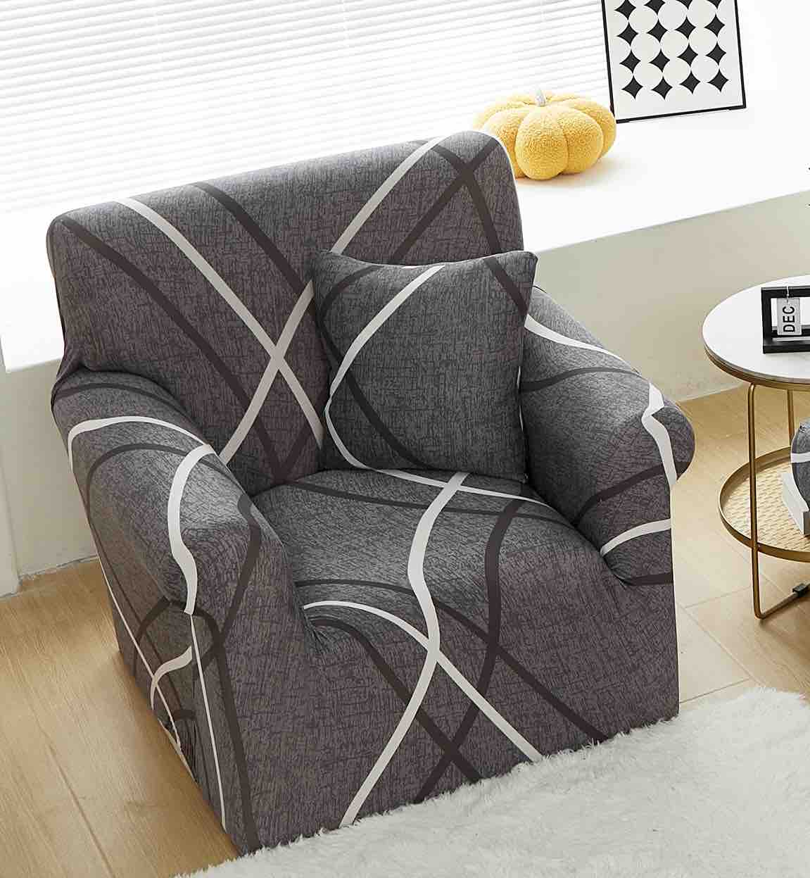 Husa fotoliu din bumbac elastic 90-140 cm