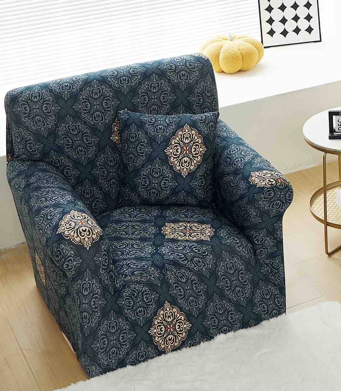 Husa fotoliu din bumbac elastic 90-140 cm