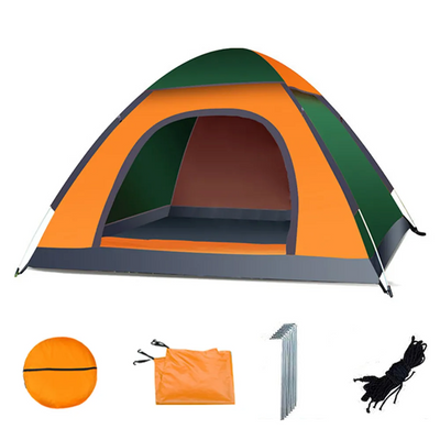 Cort camping cu deschidere automata pop-up, impermeabil, protectie UV, 2 usi