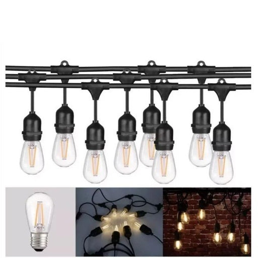 Ghirlanda solara cu 10 becuri Led Filament incluse, 2W, 3000K, IP65 lumina calda