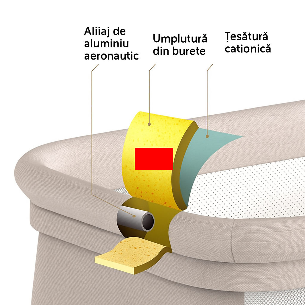 Patut Bebe Multifunctional – Portabil, Pliabil, cu Roti, cu Saltea,  Nou-Nascuti