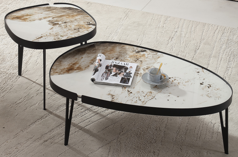 Set 2 măsuțe de cafea din piatră sinterizată