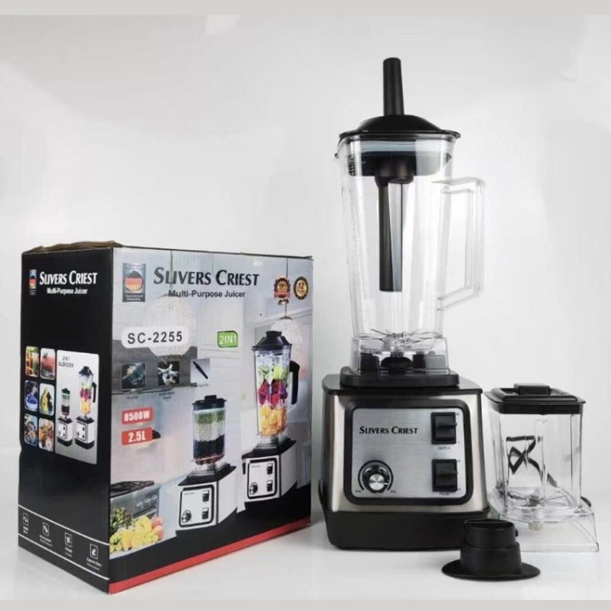 Storcător multifuncțional și mixer, 2-în-1 blender profesional și procesor de alimente, 2.5L, 600W, finisaj argintiu