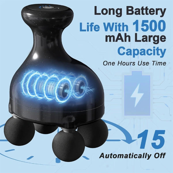 Aparat Masaj Electric Portabil, 6 viteze cu 4 Capete Rotative si Control Tactil