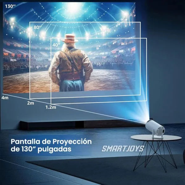 Videoproiector portabil, X10 Plus, 5000 lumeni, 4K Ultra HD, WiFi, Bluetooth 5.0, difuzor integrat, telecomanda, 10.000 jocuri incluse, Rotatie 180 grade, alb