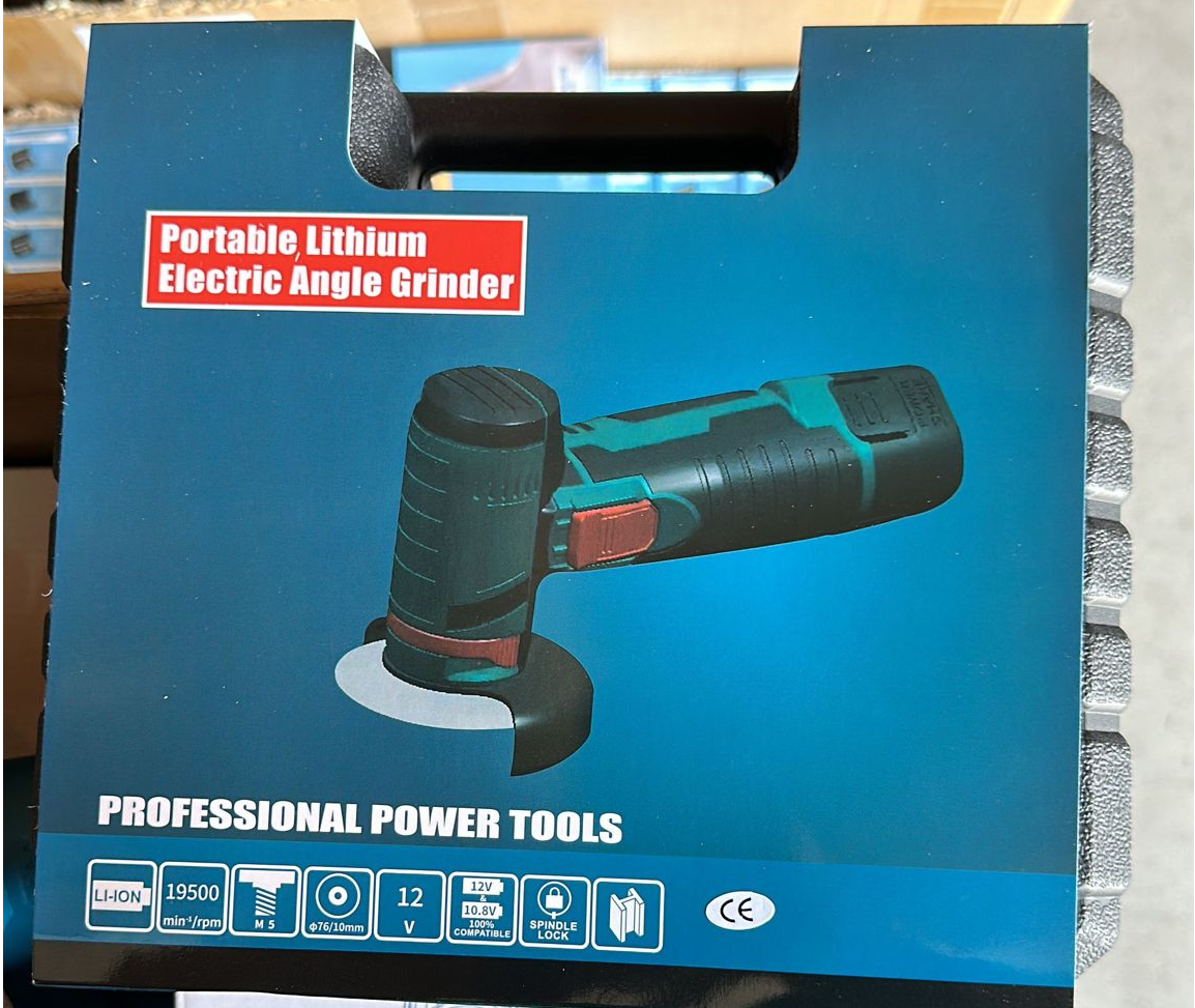 Mini Polizor unghiular portabil cu 1 sau 2 acumulatori 24V, 5 discuri incluse