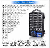 Set trusa surubelnita precizie cu 138 piese, biti otel, maner ergonomic - imagine 2