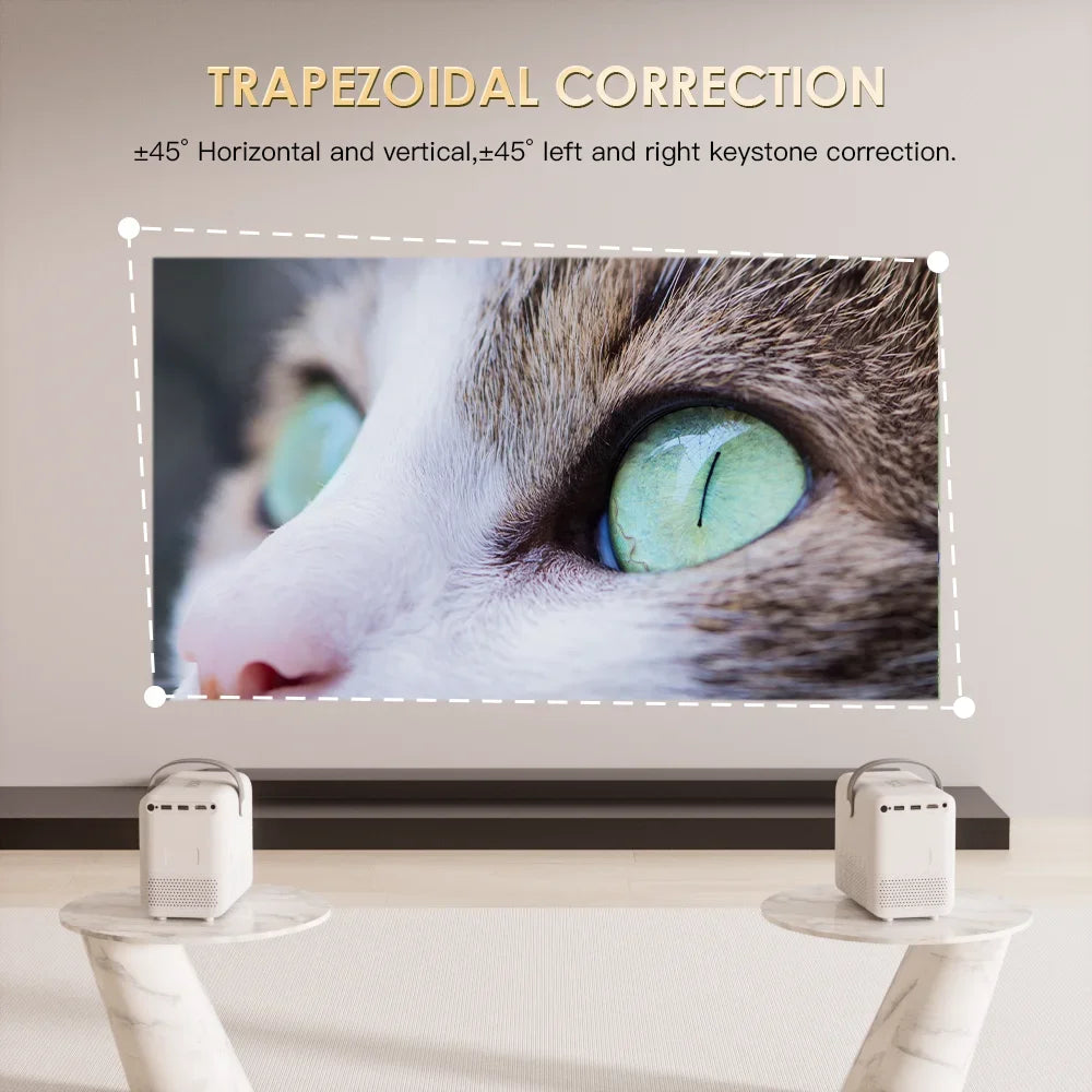 Videoproiector portabil P10 – decodare 6K, Android 10, 240 ANSI, Wireless