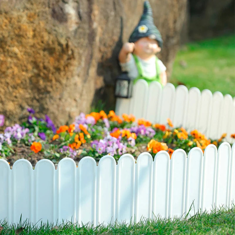 Set 12 bucati garduri decorative pentru gradina, albe, 1.2m x 22cm