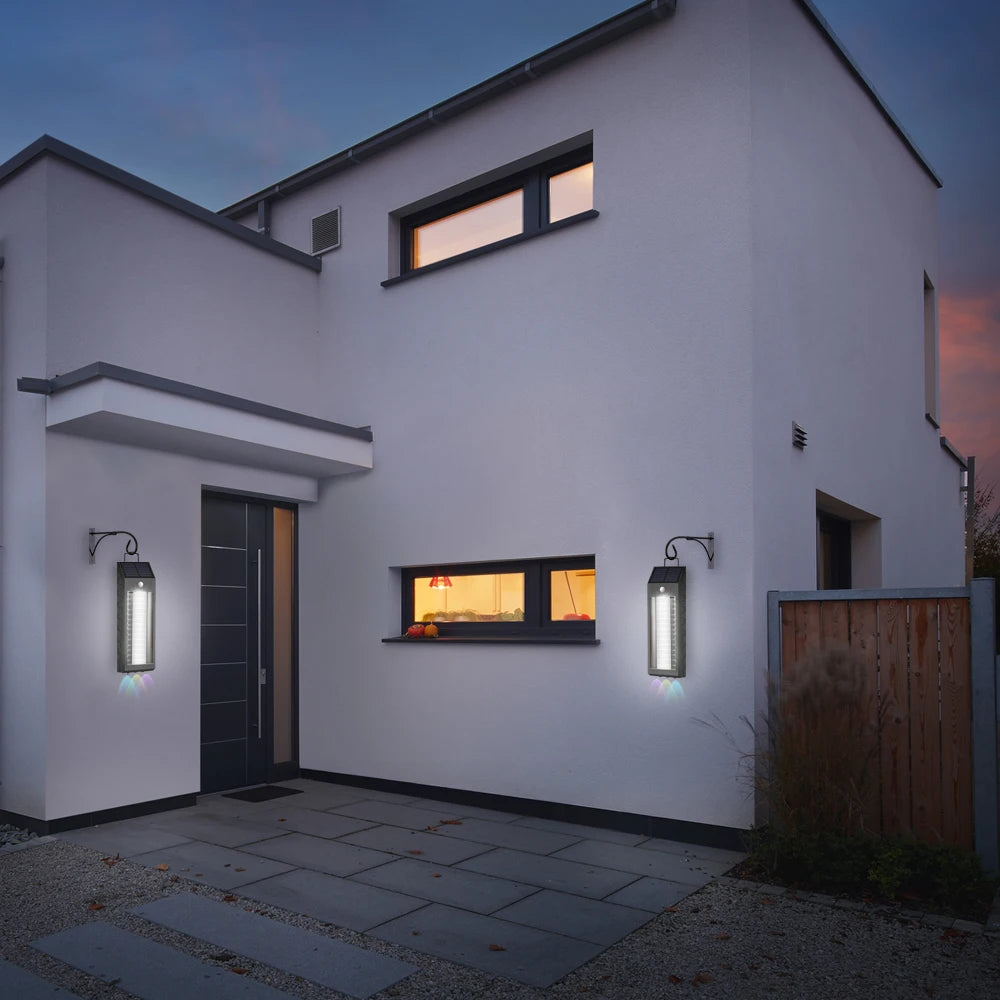 Lampa solara LED 33 cm, senzor miscare, 3 moduri de lumina, panou solar 5.5V/1.6W,  rezistenta la apa